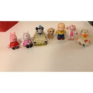 Lot Of 7 Mixed Character Toys - Peppa Pig, Cailou, And More, Preloved